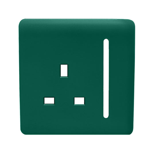 Trendi Switch 1 Gang 13 Amp Switched Spare Faceplate For Modern Designer Plug Socket in Dark Green