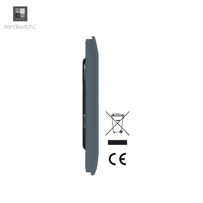 Trendi Switch Double Blanking Plate in Warm Grey