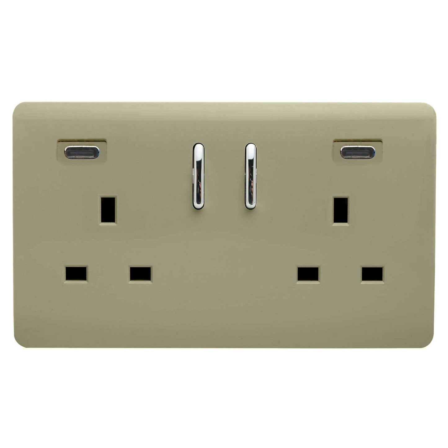 Trendi Switch 2 Gang USB 45W Type C USB Plug Socket in Champagne Gold
