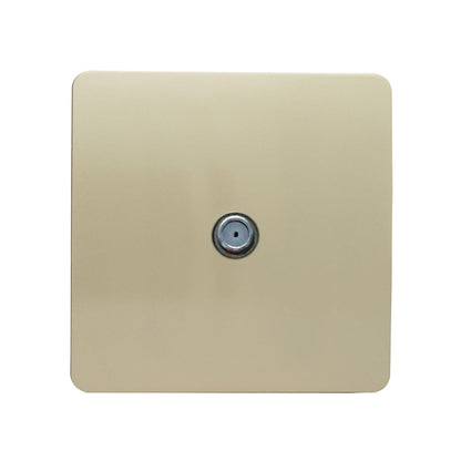 Trendi Switch 1 Gang Male F-Type Satellite Television Socket in Champagne Gold