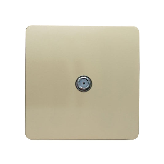 Trendi Switch 1 Gang Male F-Type Satellite Television Socketin Champagne Gold