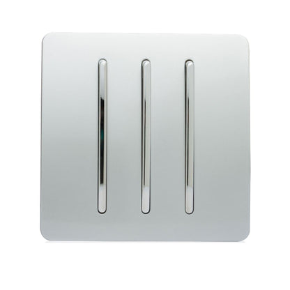 Trendi SPARE FACEPLATE For 3 Gang 2 Way 10 Amp Rocker Light Switch Silver