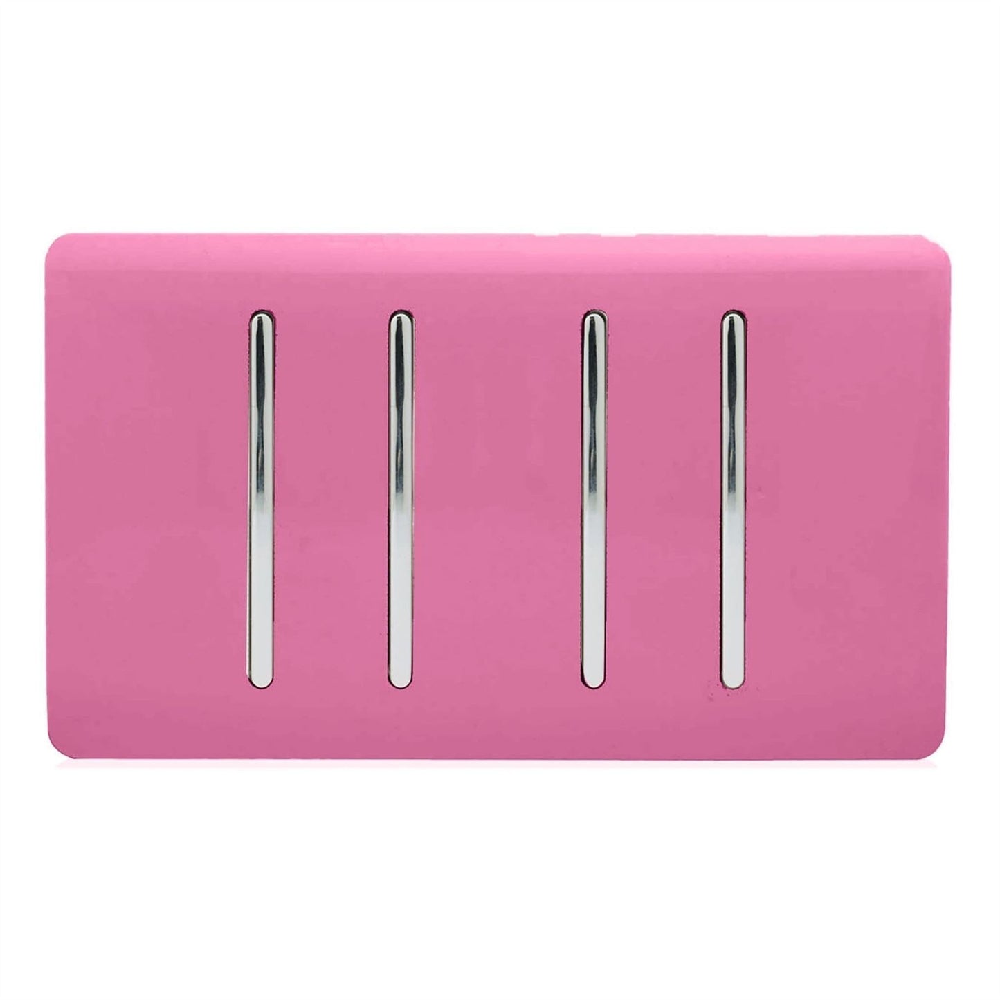 Trendi Switch 4 Gang Spare Twin Faceplate for Modern Designer Light Switch in Candy Pink