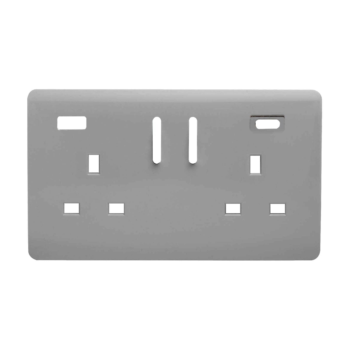 Trendi Switch 2 Gang Type A&C USB Spare Faceplate For Modern Designer Plug Socket in Light Grey