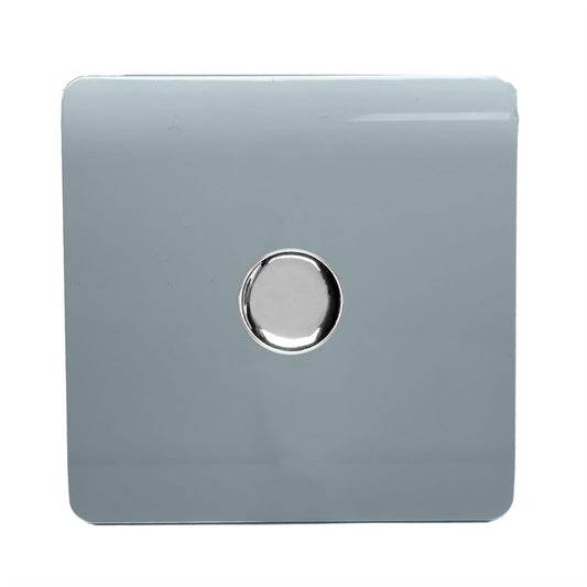 Trendi Switch 1 Gang 1 or 2 way 150w Rotary LED Dimmer Light Switchin Cool Grey