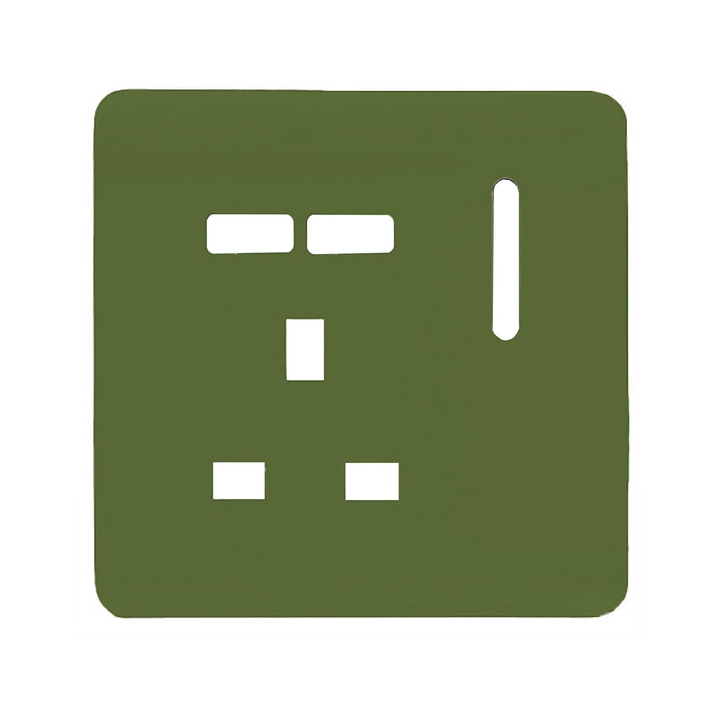 Trendi Switch 1 Gang USB Spare Faceplate For Modern Designer Plug Socket in Moss Green