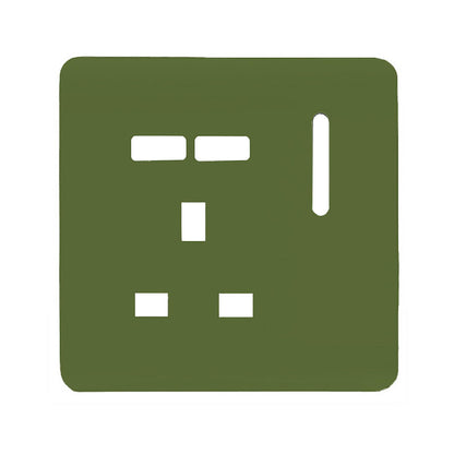 Trendi Switch 1 Gang USB Spare Faceplate For Modern Designer Plug Socket in Moss Green