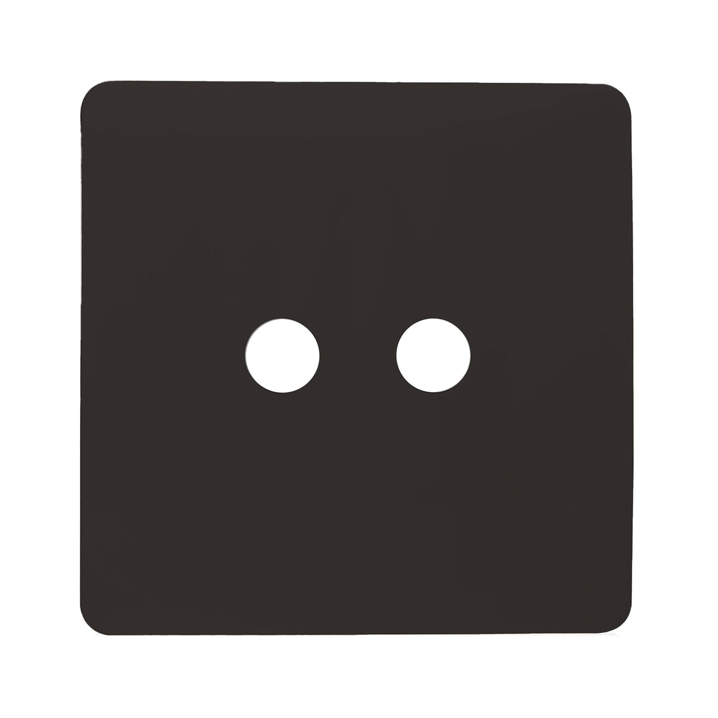 Trendi Switch 2 Gang Spare Faceplate For Co-Axial Modern Designer Television Socket Dark Mocha Brown