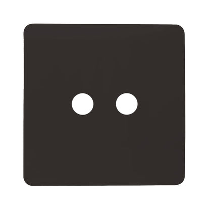 Trendi Switch 2 Gang Spare Faceplate For Co-Axial Modern Designer Television Socket Dark Mocha Brown
