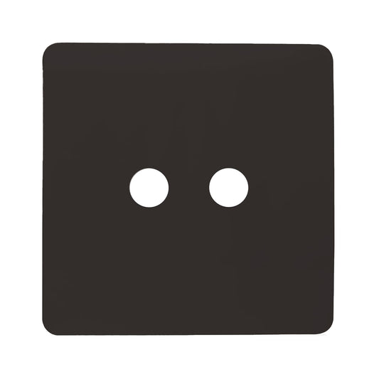 Trendi Switch 2 Gang Spare Faceplate For Co-Axial Modern Designer Television Socket Dark Mocha Brown
