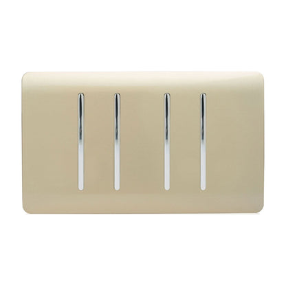 Trendi Switch 4 Gang 1 or 2 Way Light Switch in Champagne Gold