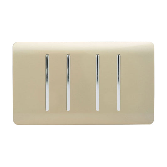Trendi Switch 4 Gang 1 or 2 Way Light Switchin Champagne Gold
