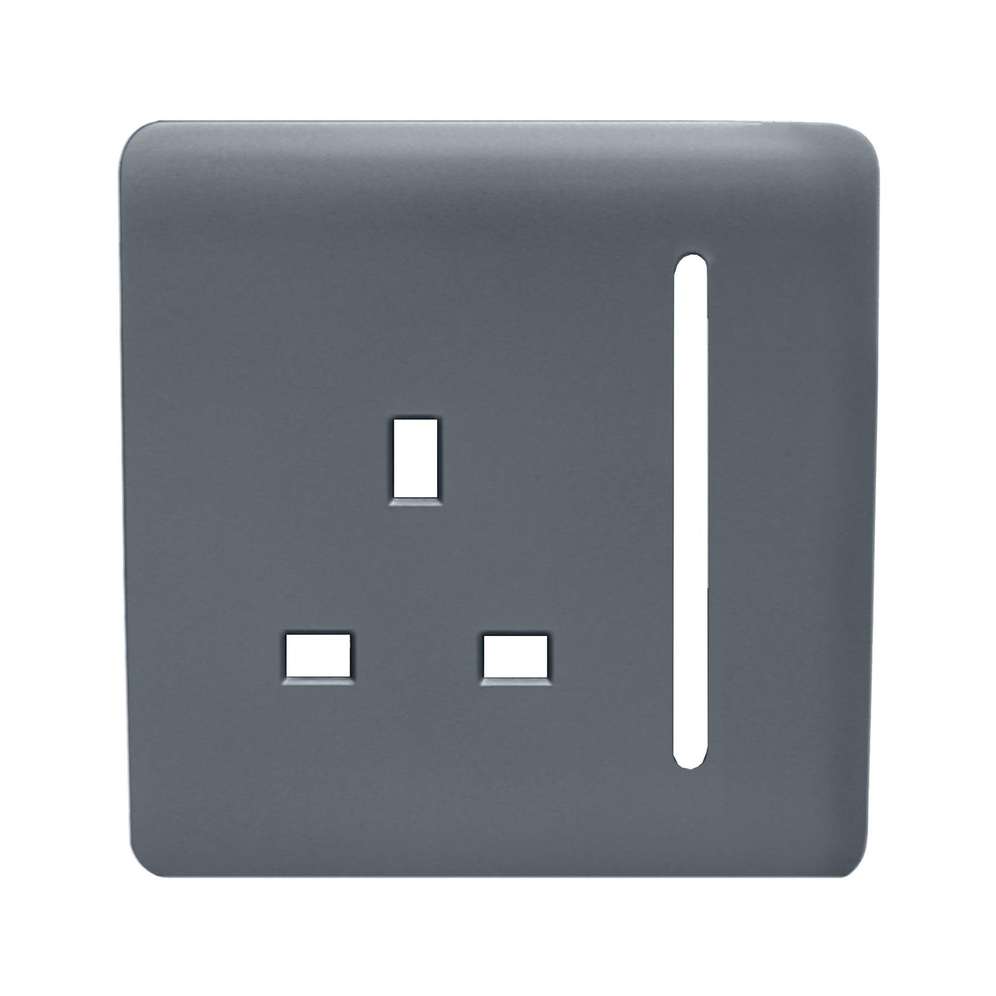 Trendi Switch 1 Gang 13 Amp Switched Spare Faceplate For Modern Designer Plug Socket in Warm Grey