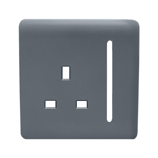 Trendi Switch 1 Gang 13 Amp Switched Spare Faceplate For Modern Designer Plug Socket in Warm Grey