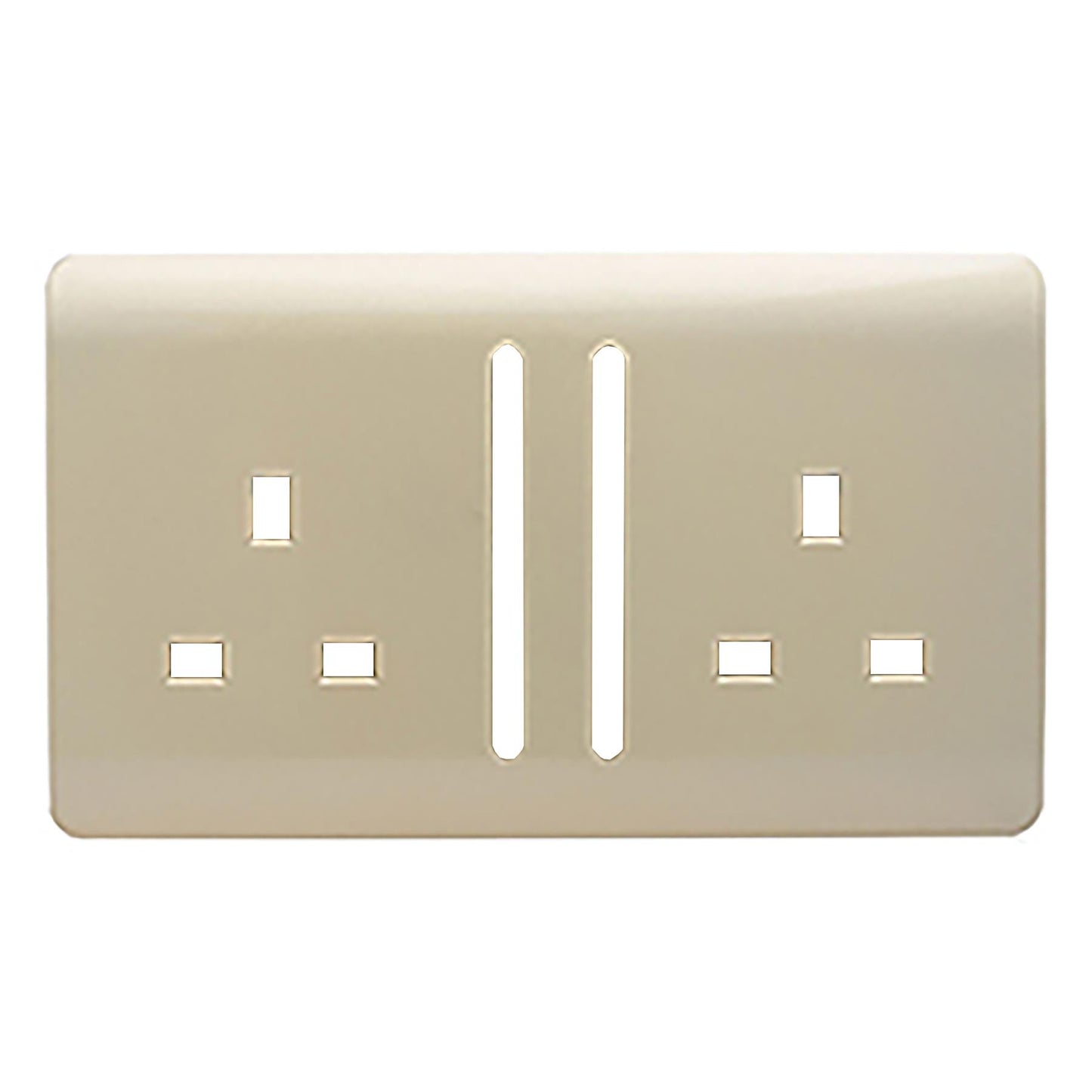 Trendi SPARE FACEPLATE For 2 Gang 13 Amp Switched Plug Socket Gold