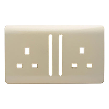 Trendi SPARE FACEPLATE For 2 Gang 13 Amp Switched Plug Socket Gold