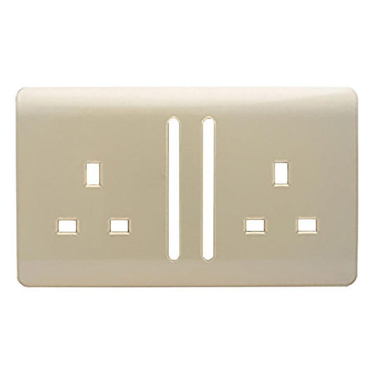 Trendi SPARE FACEPLATE For 2 Gang 13 Amp Switched Plug Socket Gold