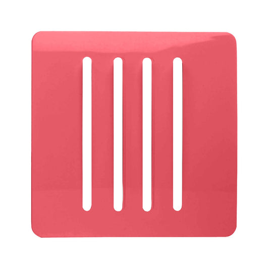 Trendi Switch 4 Gang Spare Faceplate for Modern Designer Light Switch in Strawberry Red