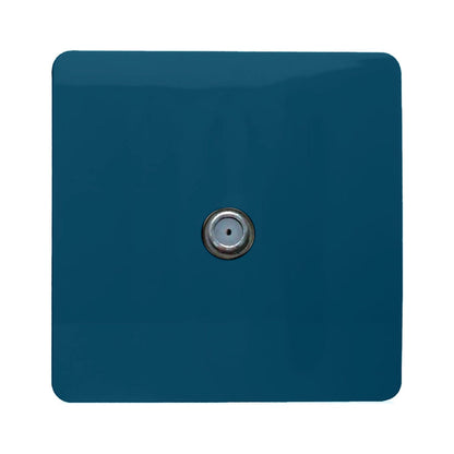 Trendi Switch 1 Gang Male F-Type Satellite Television Socket in Midnight Blue