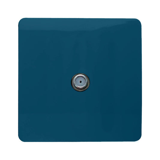 Trendi Switch 1 Gang Male F-Type Satellite Television Socketin Midnight Blue