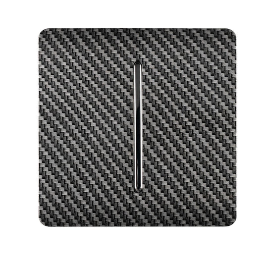 Trendi Switch 1 Gang 1 or 2 way Rocker Light Switchin Carbon Fibre