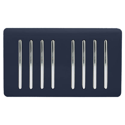 Trendi Switch 8 Gang 1 or 2 Way Light Switch in Navy Blue