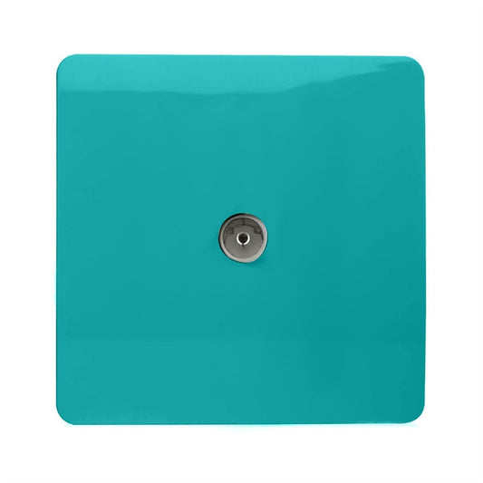 Trendi Switch 1 Gang Spare Faceplate For Co-Axial Modern Designer Television Socket in Bright Teal