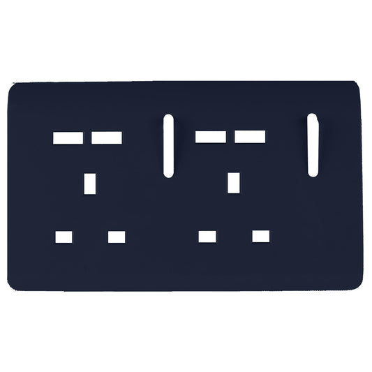 Trendi Switch 2 Gang 4 Port USB Spare Faceplate For Modern Designer Plug Socket in Navy Blue