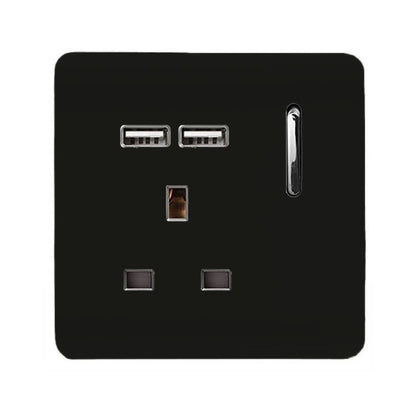 Trendi Switch 1 Gang USB 2100mA Plug Socket in Piano Black