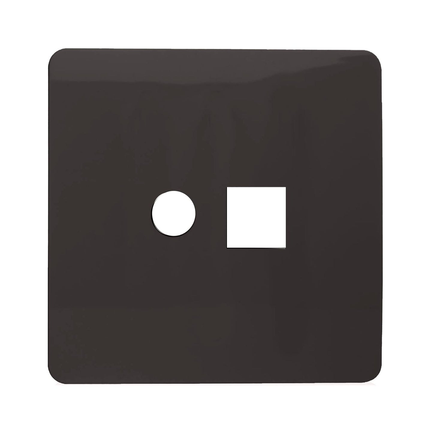 Trendi Switch 2 Gang Spare Faceplate For Modern Designer PC Ethernet Sockets Dark Mocha Brown