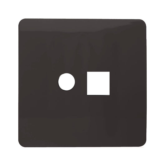 Trendi Switch 2 Gang Spare Faceplate For Modern Designer PC Ethernet Sockets Dark Mocha Brown
