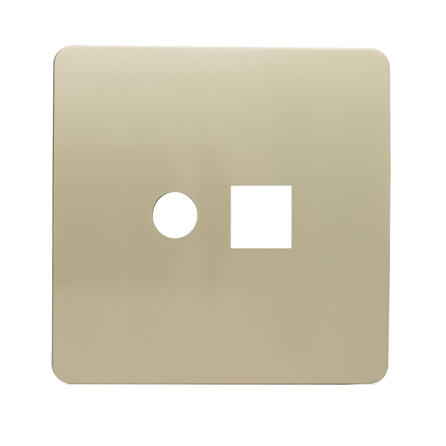 Trendi SPARE FACEPLATE For TV Co-axial + RJ45 Cat 5e & 6 PC Ethernet Socket Gold
