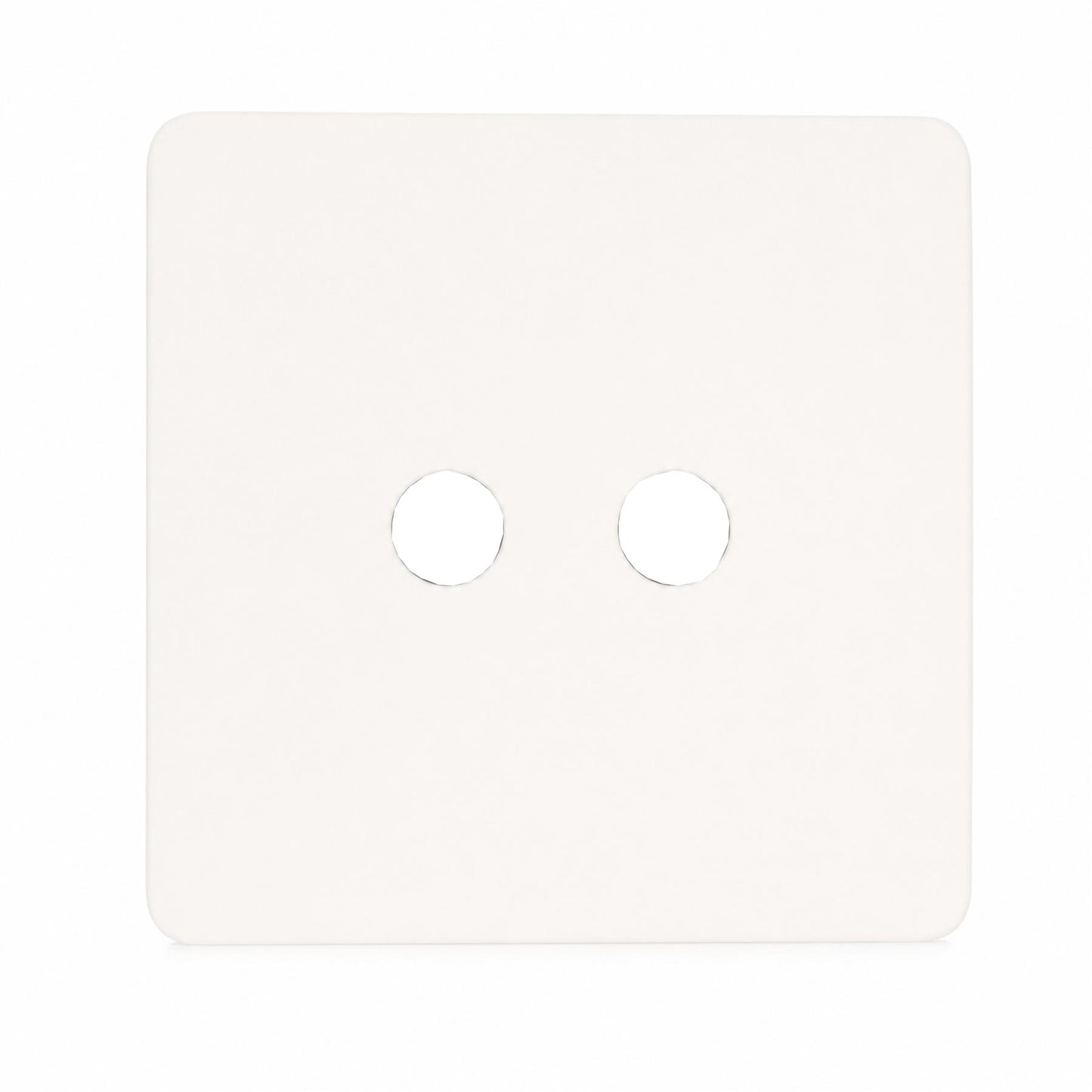 Trendi Switch 2 Gang Spare Faceplate For Co-Axial Modern Designer Television Socket in Matt White
