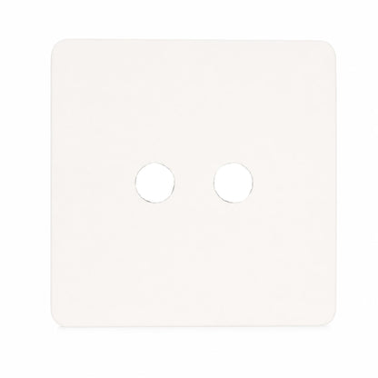 Trendi Switch 2 Gang Spare Faceplate For Co-Axial Modern Designer Television Socket in Matt White