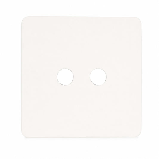 Trendi Switch 2 Gang Spare Faceplate For Co-Axial Modern Designer Television Socket in Matt White