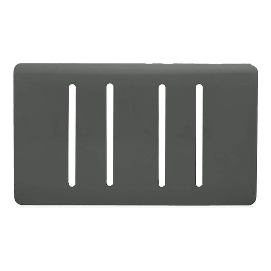 Trendi Switch 4 Gang Spare Twin Faceplate for Modern Designer Light Switch in Charcoal Grey