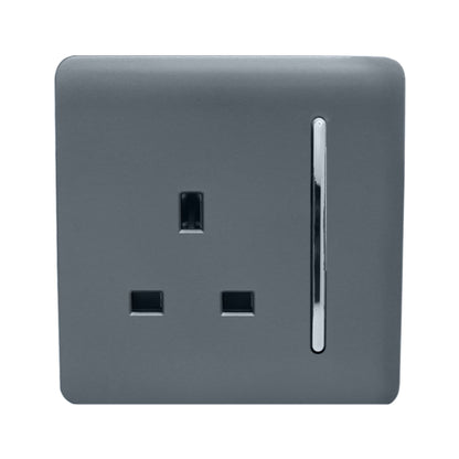 Trendi Switch 1 Gang 13 Amp Switched Plug Socket in Warm Grey