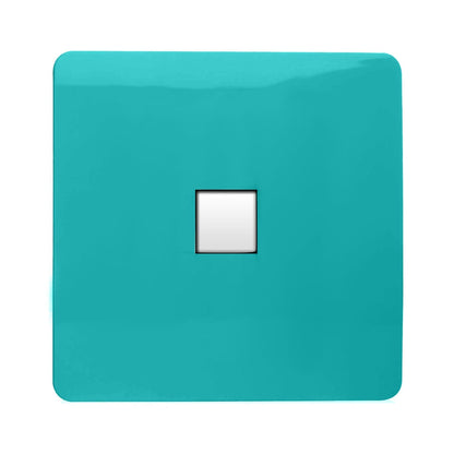 Trendi Switch 1 Gang Cat 3 Telephone Slave Socket in Bright Teal