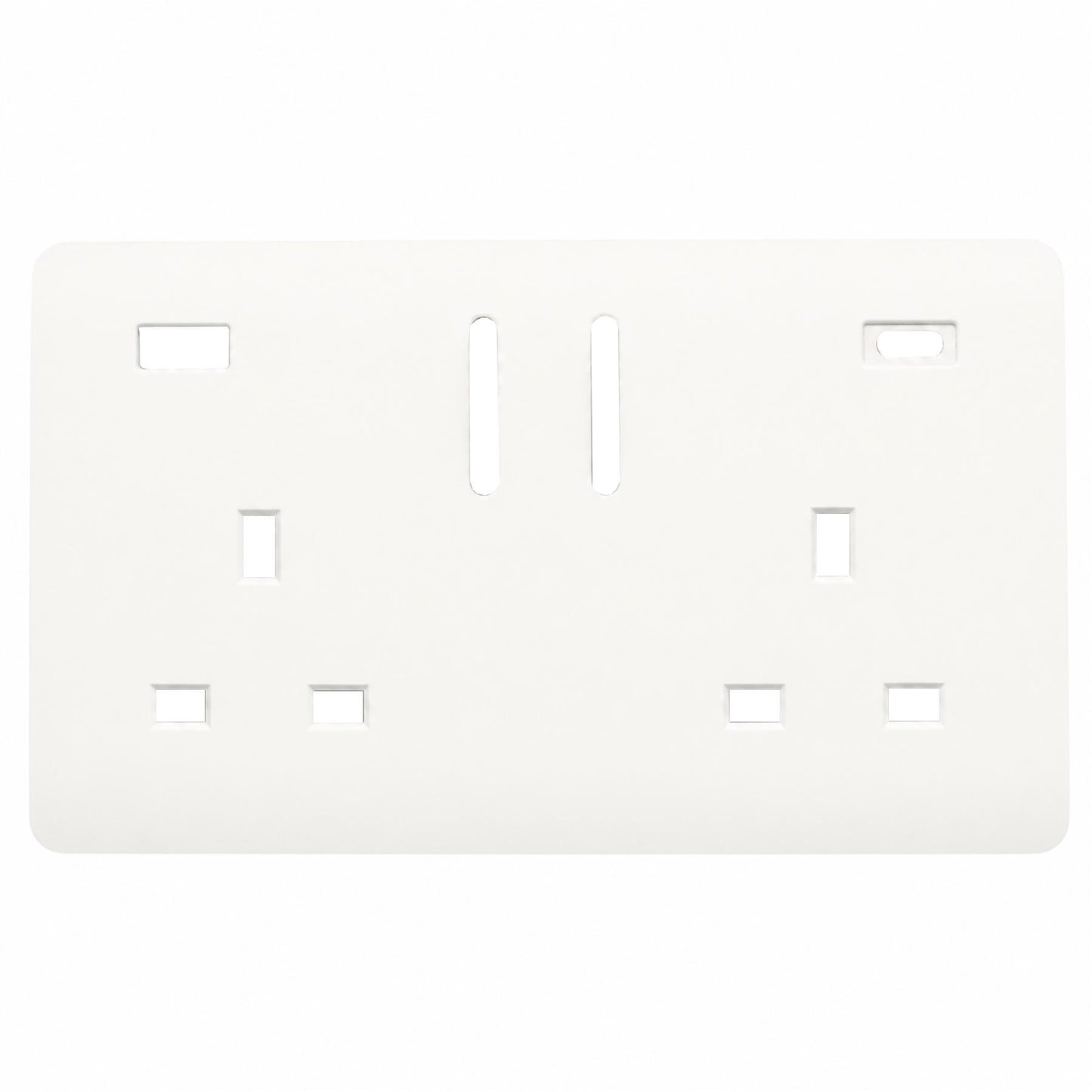 Trendi Switch 2 Gang Type A&C USB Spare Faceplate For Modern Designer Plug Socket in Matt White