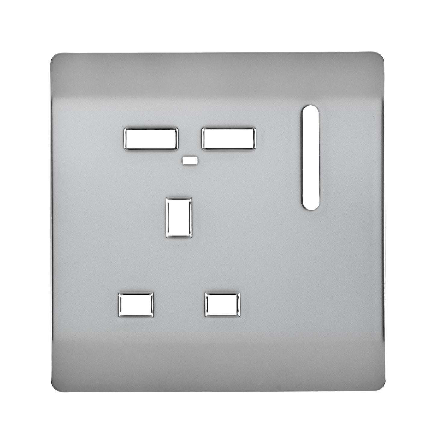 Trendi Switch 1 Gang USB Spare Faceplate For Modern Designer Plug Socket in Brushed Steel