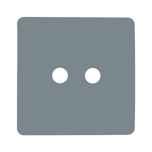 Trendi Switch 2 Gang Spare Faceplate For Co-Axial Modern Designer Television Socket in Cool Grey