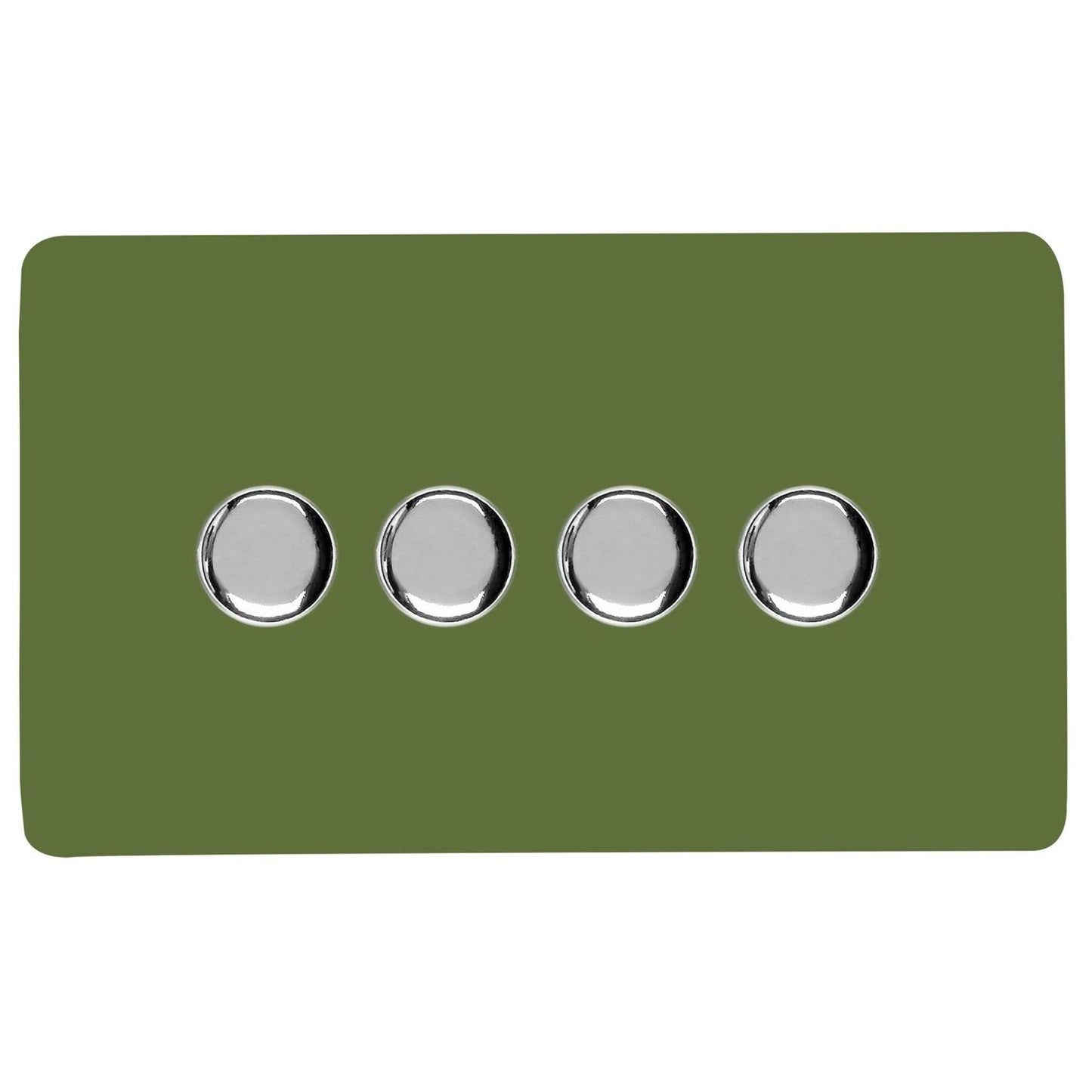 Trendi Switch 4 Gang 1 or 2 way 150w Rotary LED Dimmer Light Switchin Moss Green
