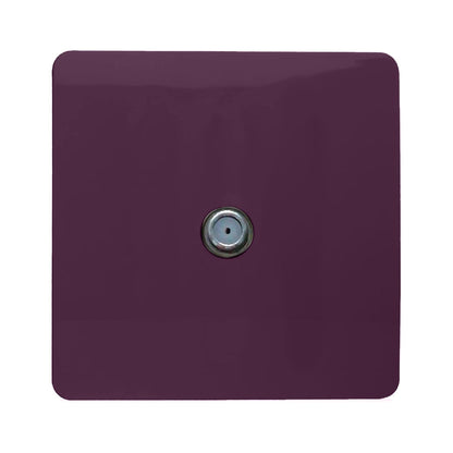 Trendi Switch 1 Gang Male F-Type Satellite Television Socket in Plum Purple