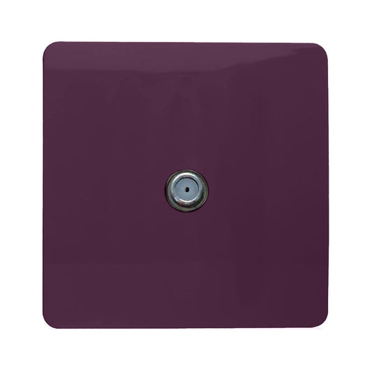 Trendi Switch 1 Gang Male F-Type Satellite Television Socketin Plum Purple