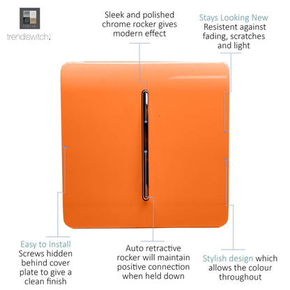 Trendi Switch 1 Gang Retractive Home Automation Switch in Sunset Orange