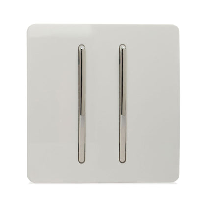 Trendi Switch 2 Gang Retractive Home Automation Switch in Ice White