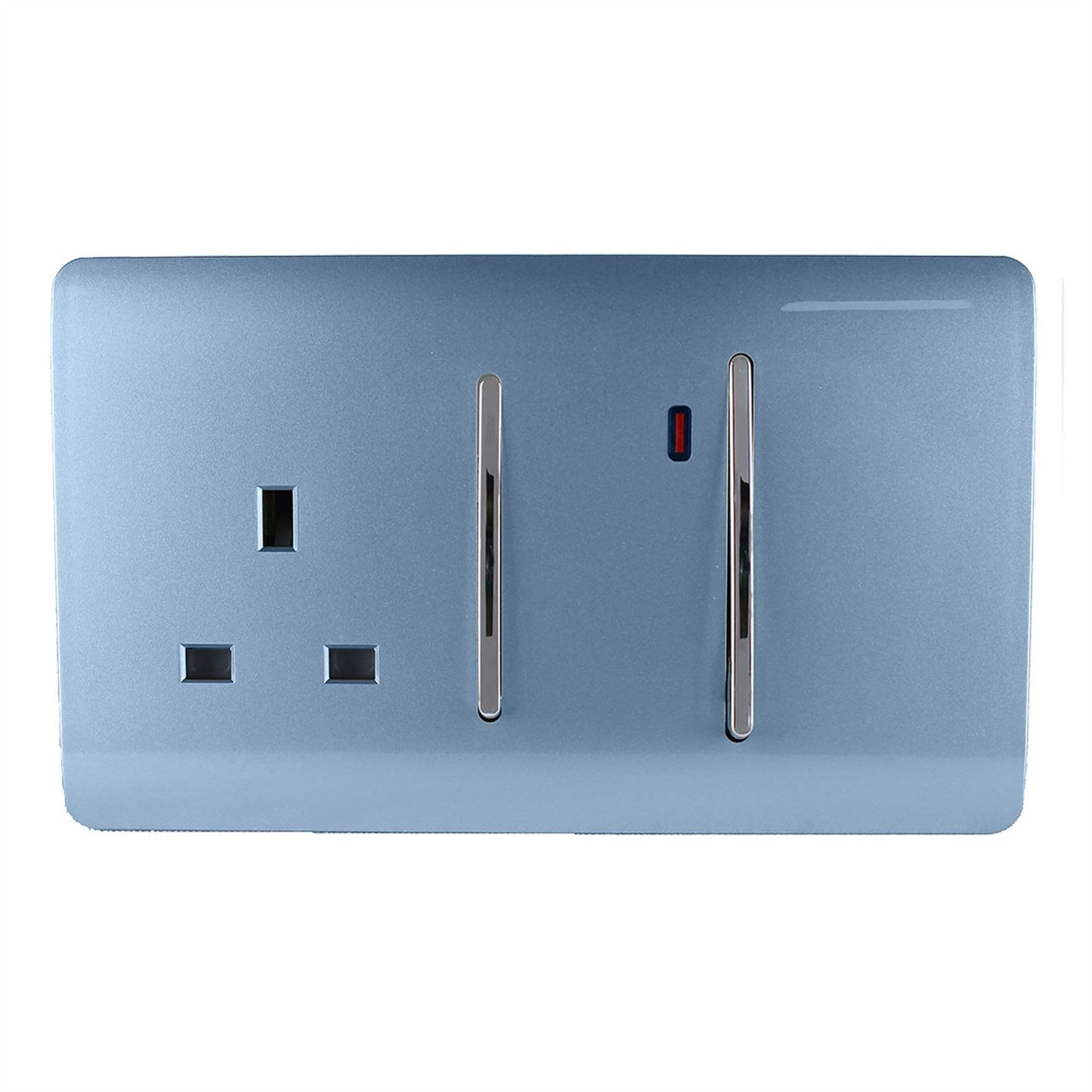 Trendi Switch 45 Amp Cooker Switch & 13 Amp Plug Socket with Neonin Sky Blue