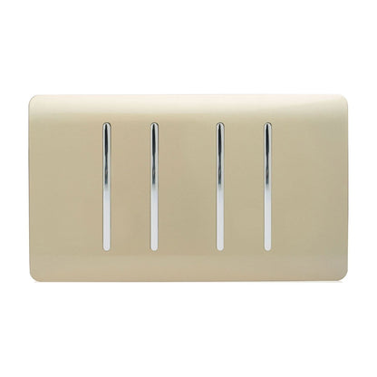 Trendi Switch 4 Gang Light Switch (1x 1 or 2 Way & 3 x Intermediate)in Champagne Gold