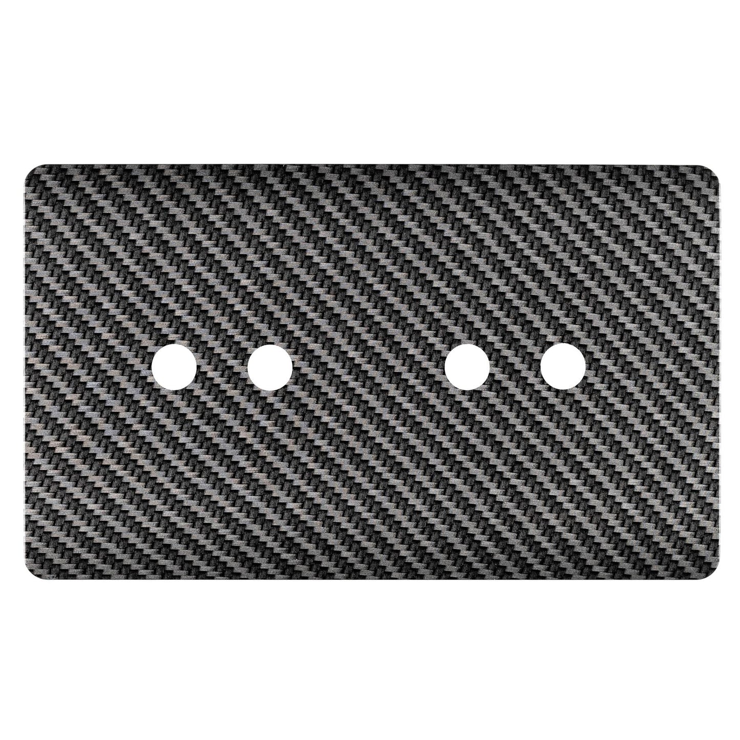 Trendi Switch 4 Gang LED Dimmer Replacement Faceplate in Carbon Fibre