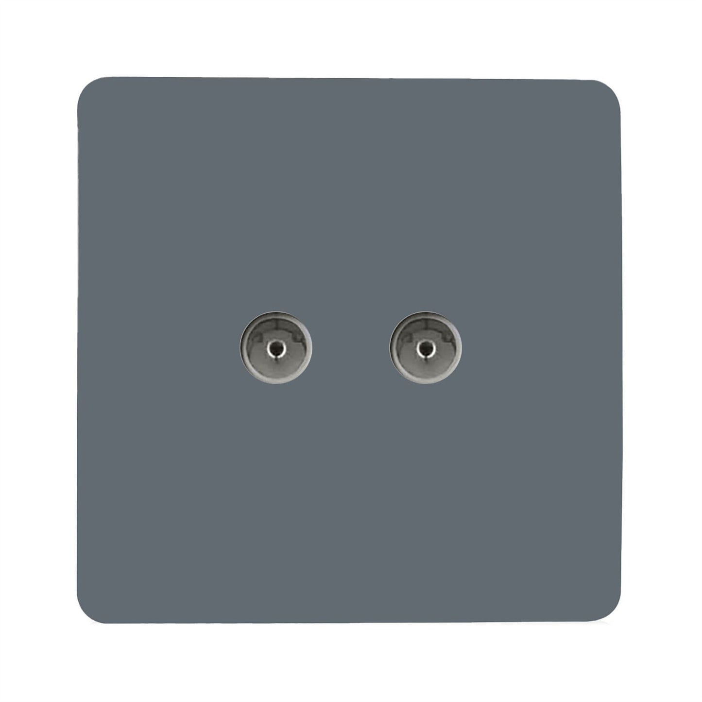 Trendi Switch 2 Gang Female Co-Axial Television Socket in Warm Grey